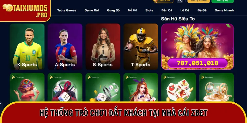 Hệ thống trò chơi đắt khách tại nhà cái Zbet